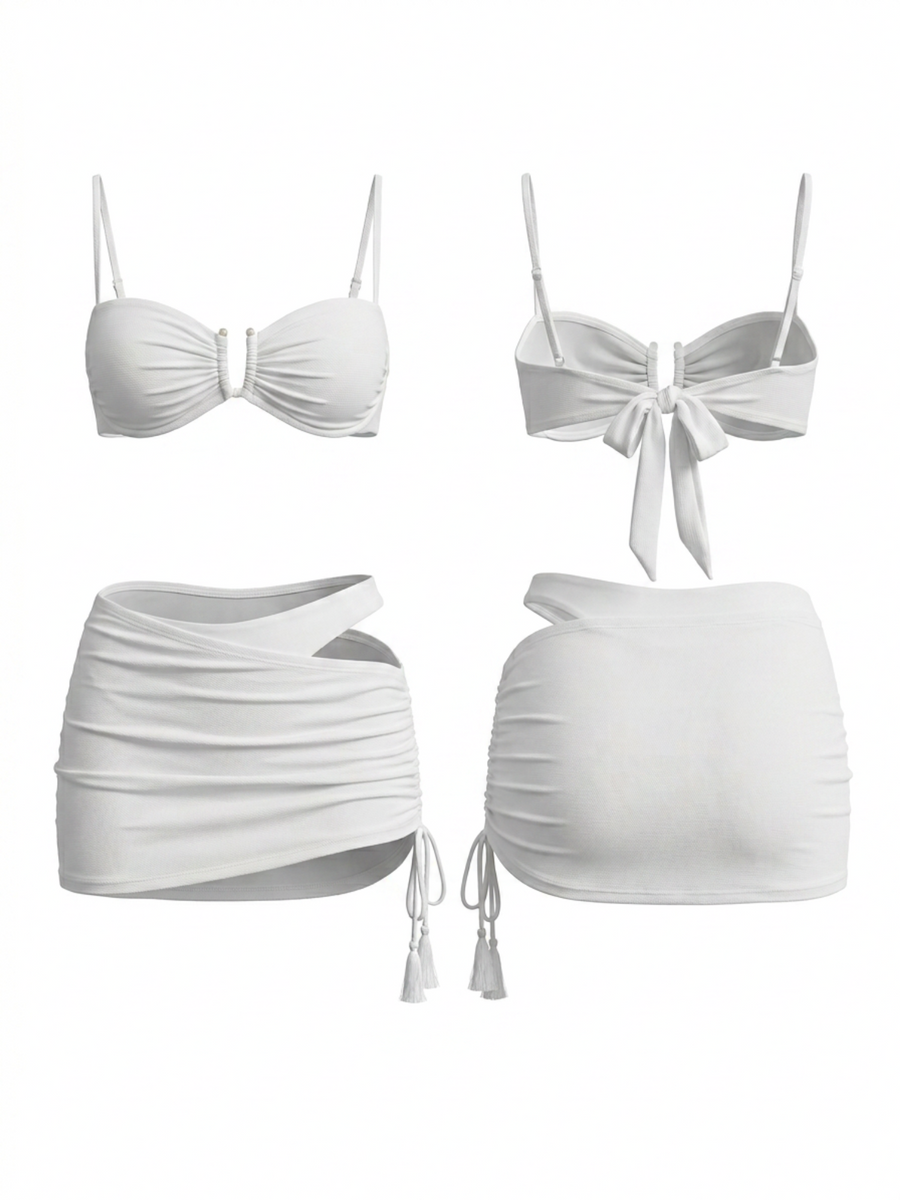 Slim Keyhole Halter 3 Piece Beach Bathing Suit