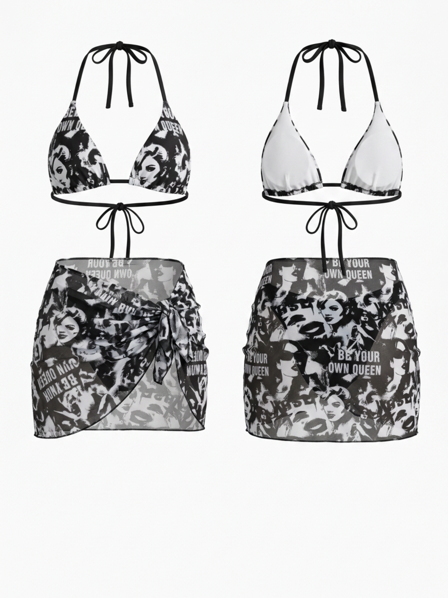Graffiti Print 3 Piece Bikini