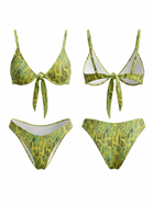Lime Green Snake Print Underwire Triangle Bikini Set