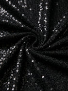Black Glitter Halter Triangle Side High Cut Two Piece Bikini Set