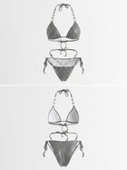 Silver Holographic Halter Bikini