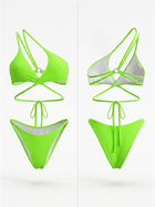 Crisscross Straps Cutout Two Piece Bikini Set