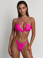 Crisscross Straps Cutout Two Piece Bikini Set