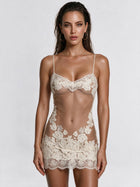 Floral Lace Sheer Mesh Spaghetti Strap Beach Bikini