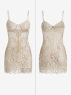 Floral Lace Sheer Mesh Spaghetti Strap Beach Bikini