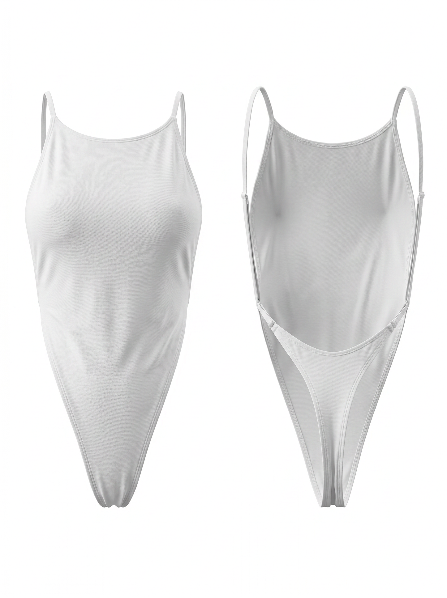Solid Color Backless One-piece