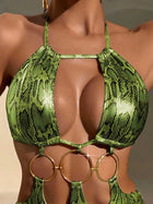 Snake Print Halter One-Piece