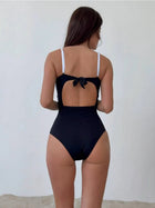 Black & White Contrast Underwired Cutout One-Piece