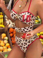 Leopard Print Colorblock Starfish Cutout One-Piece