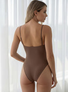 Basic Mocha Ruched Slimming One-Piece