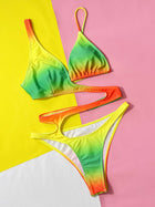 Gradient Color Cutout One-Piece Swimsuit