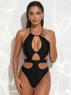 Black Halter Cutout One-Piece