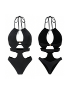 Black Halter Cutout One-Piece