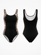 Snake Print Paneled One-Piece