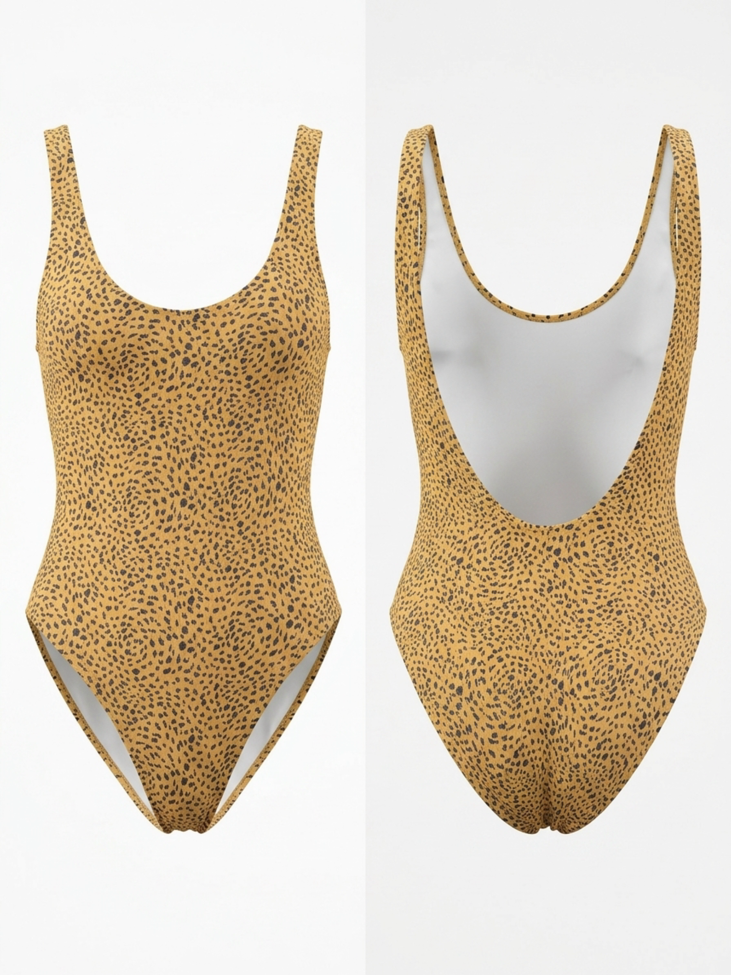 Beige Dalmatian Textured One Piece