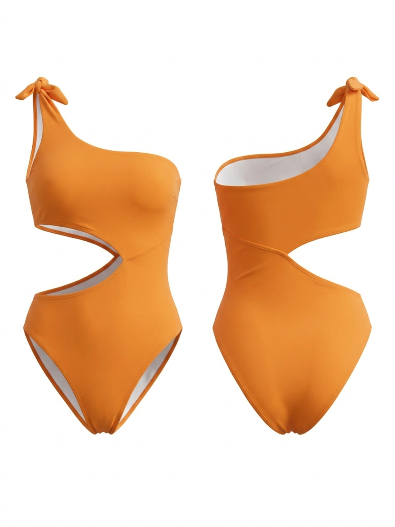 One Shoulder Bow Cutout One Piece Swimsuit