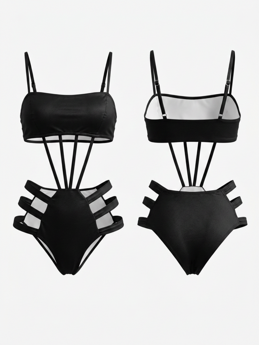 Spaghetti Strap Strappy Cutout One Piece