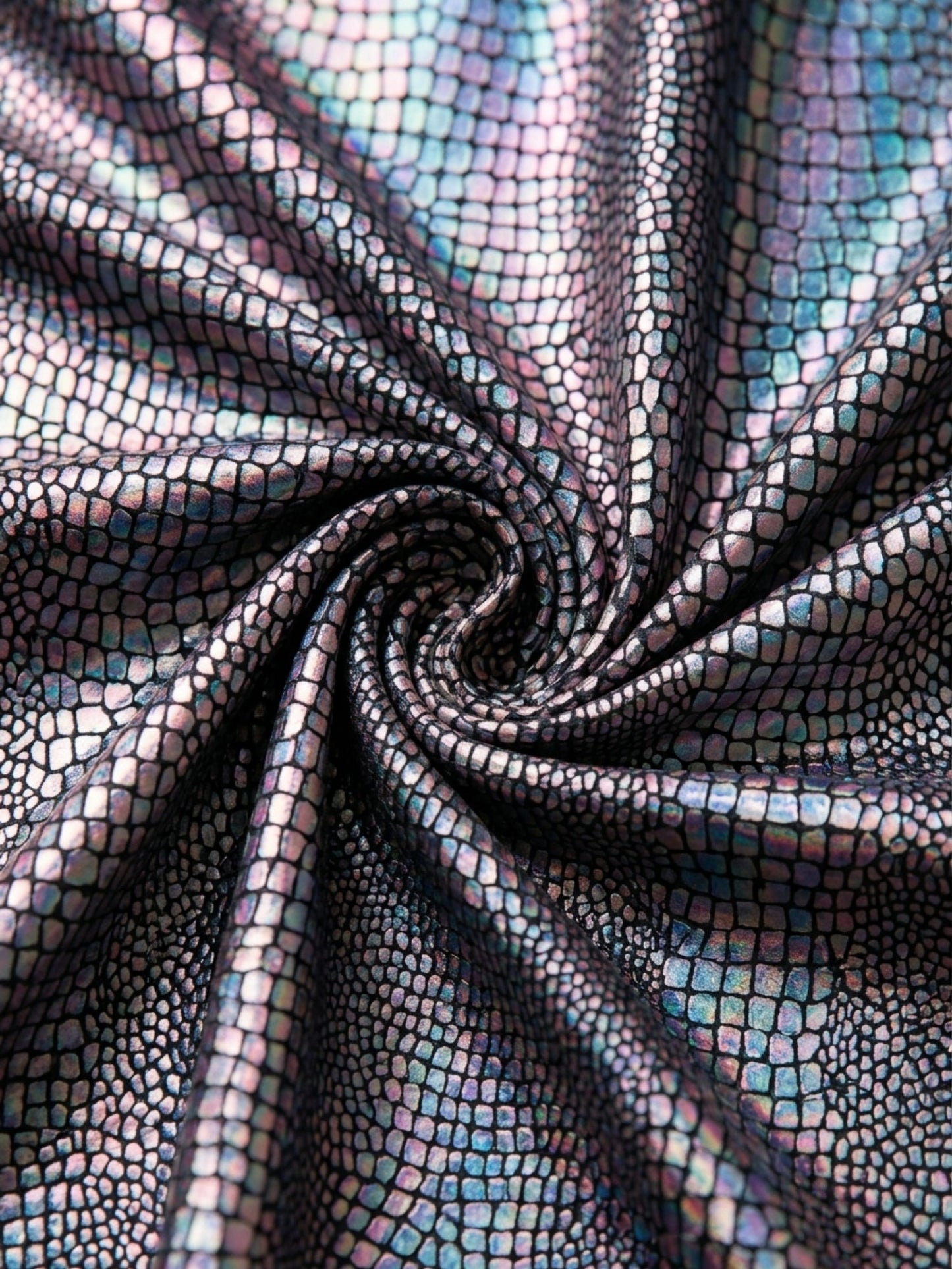 Glitter Iridescent Scale Deep V Halter High Leg One Piece