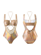 Crisscross Straps Large Cutout High Leg One Piece