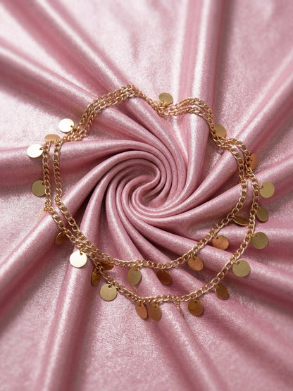 Adjustable Crisscross Straps Pink Iridescent Chain One Piece