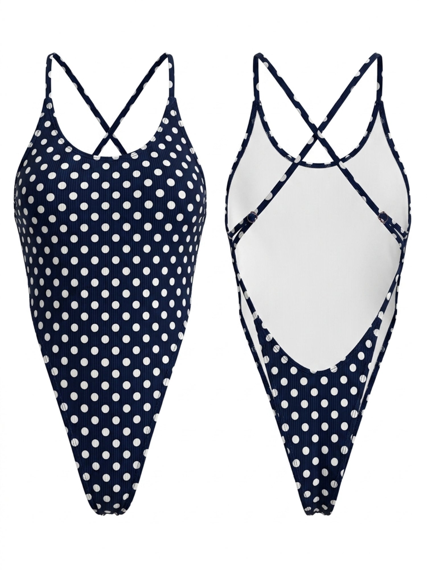 Cross Back Strap High Leg One Piece