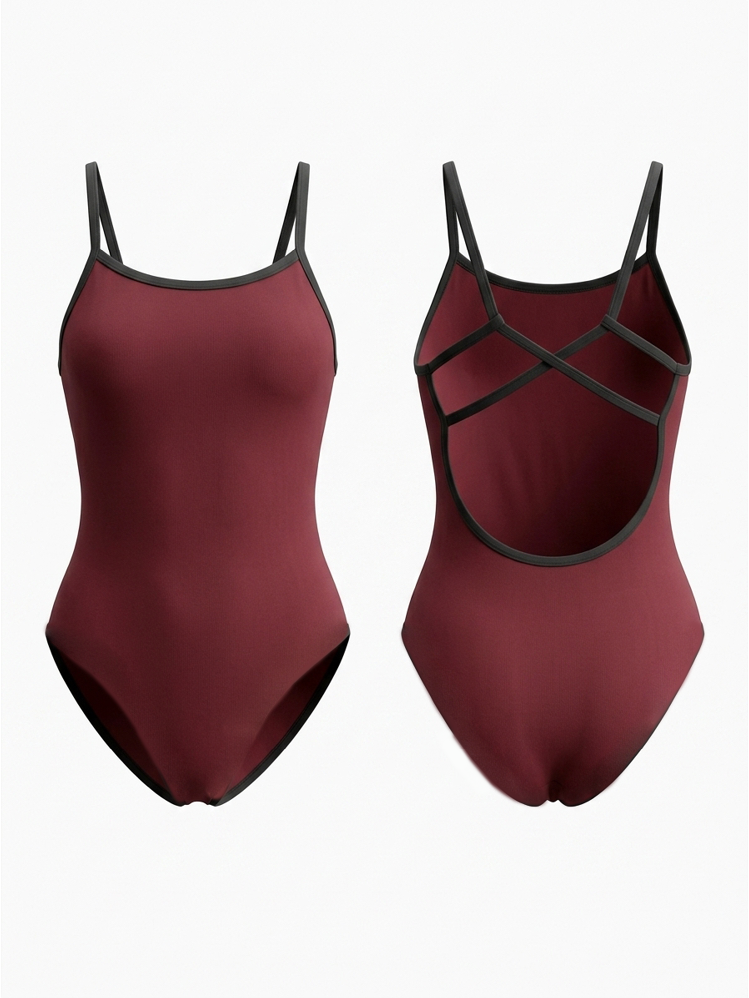 Contrast Binding Low Back Professional One Piece