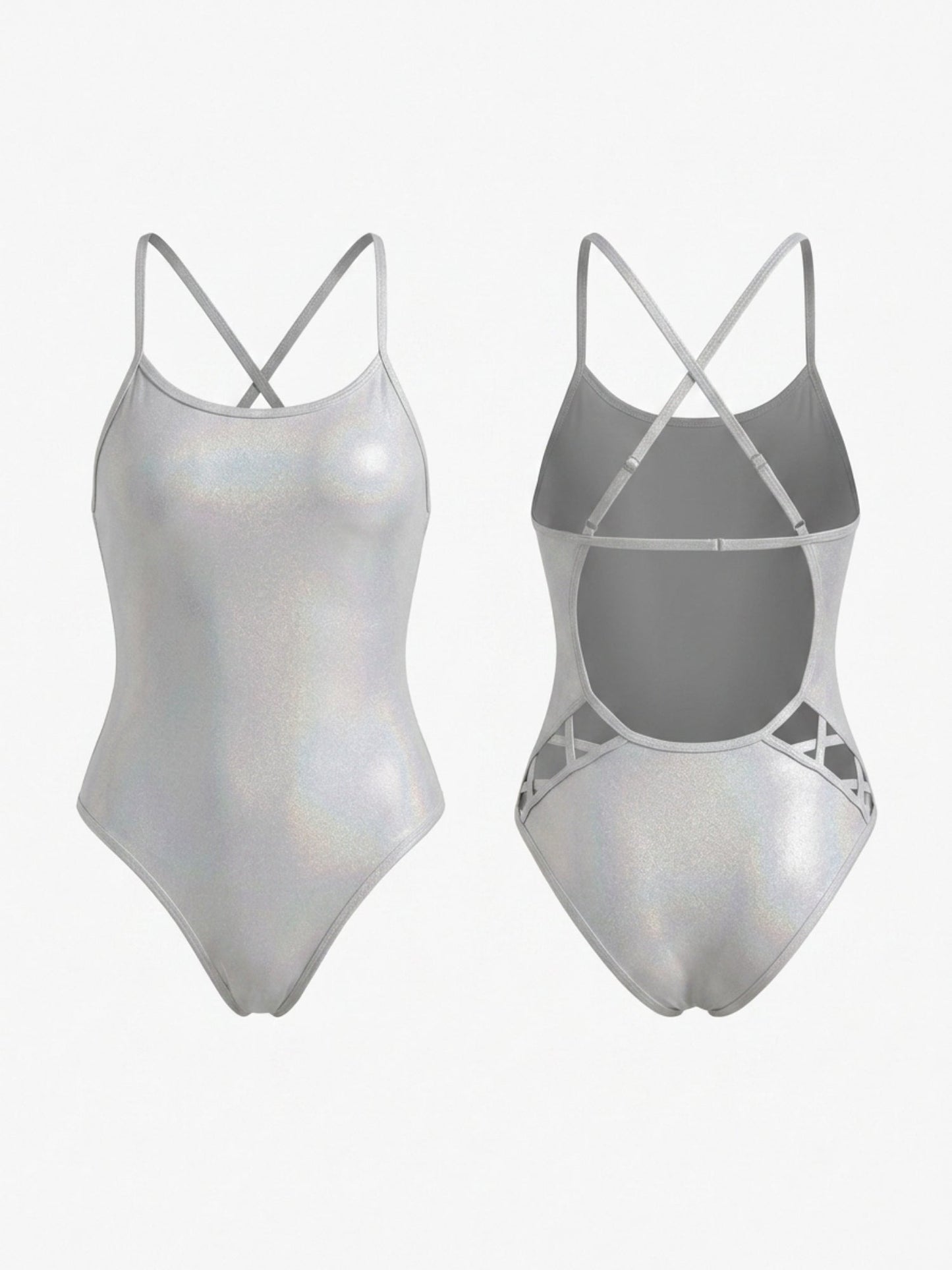 Adjustable Cross Back Lattice Cutout Professional One Piece