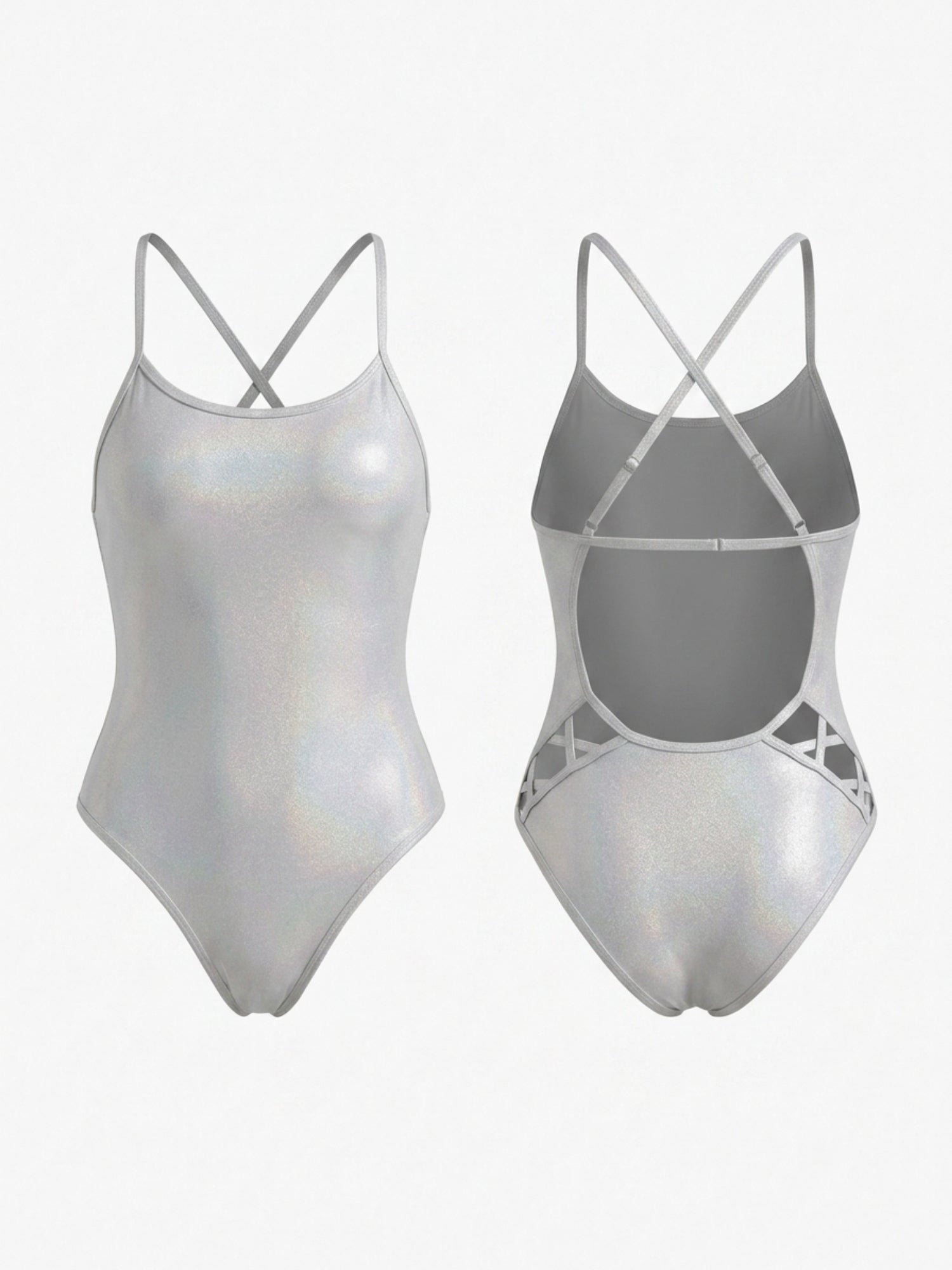 Adjustable Cross Back Lattice Cutout Professional One Piece