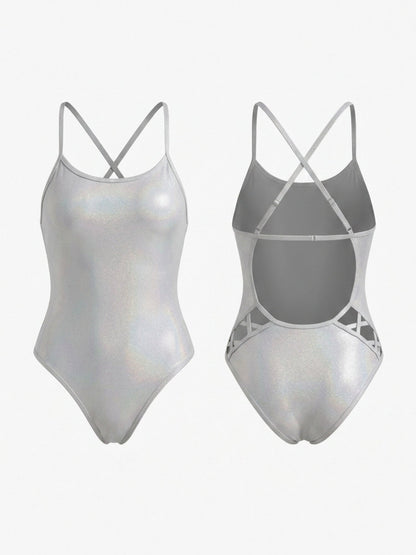 Adjustable Cross Back Lattice Cutout Professional One Piece