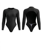 Long Sleeve Open Back Rhinestone One Piece
