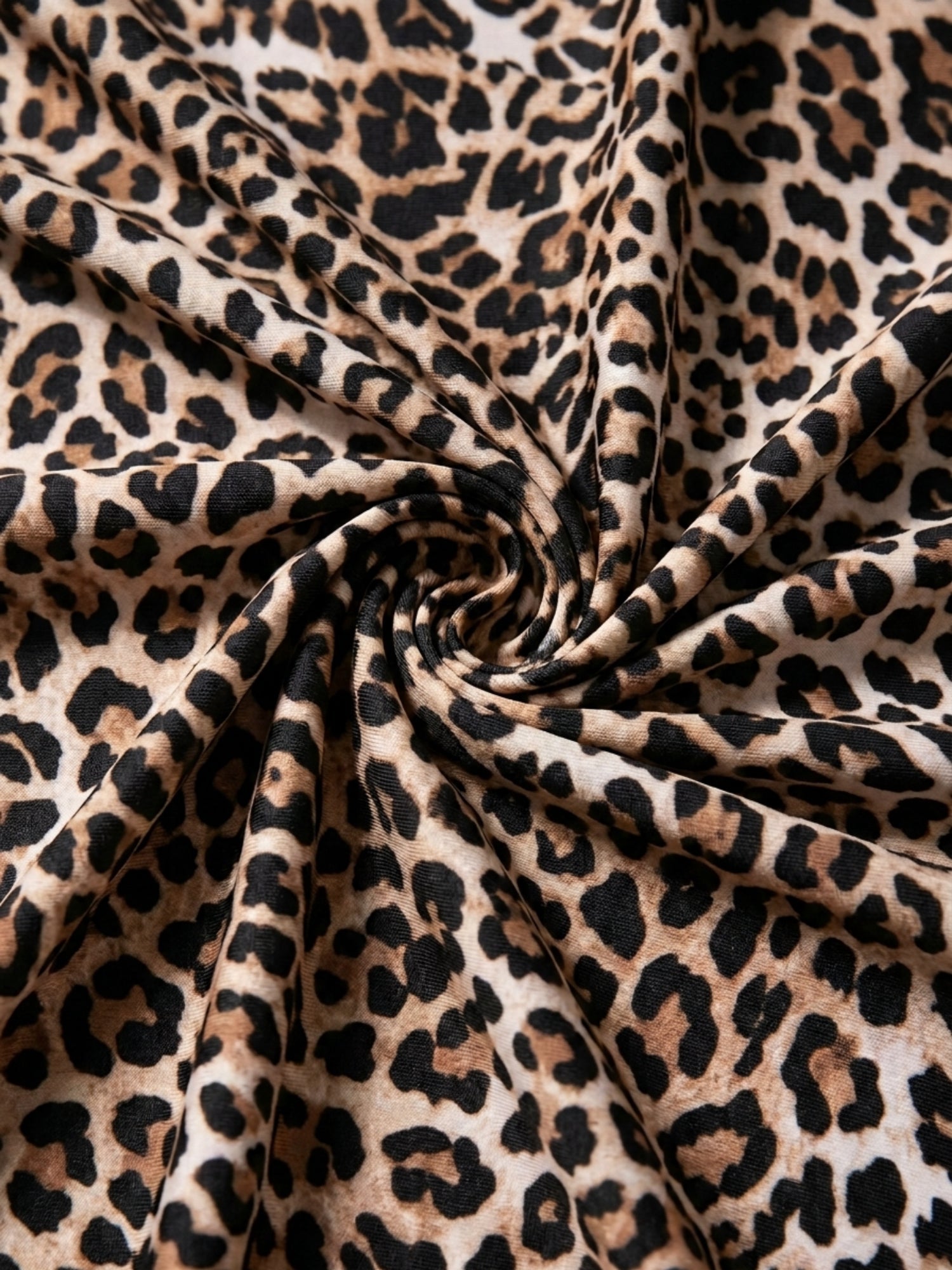 Leopard Print High Neck High Cut One Piece
