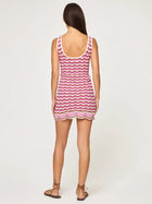 Pink & White Wavy Stripe Knit Tank Mini Dress