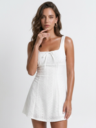 Boho Hollow Out Lace Square Strap Bow Front Swing Vacation Dress