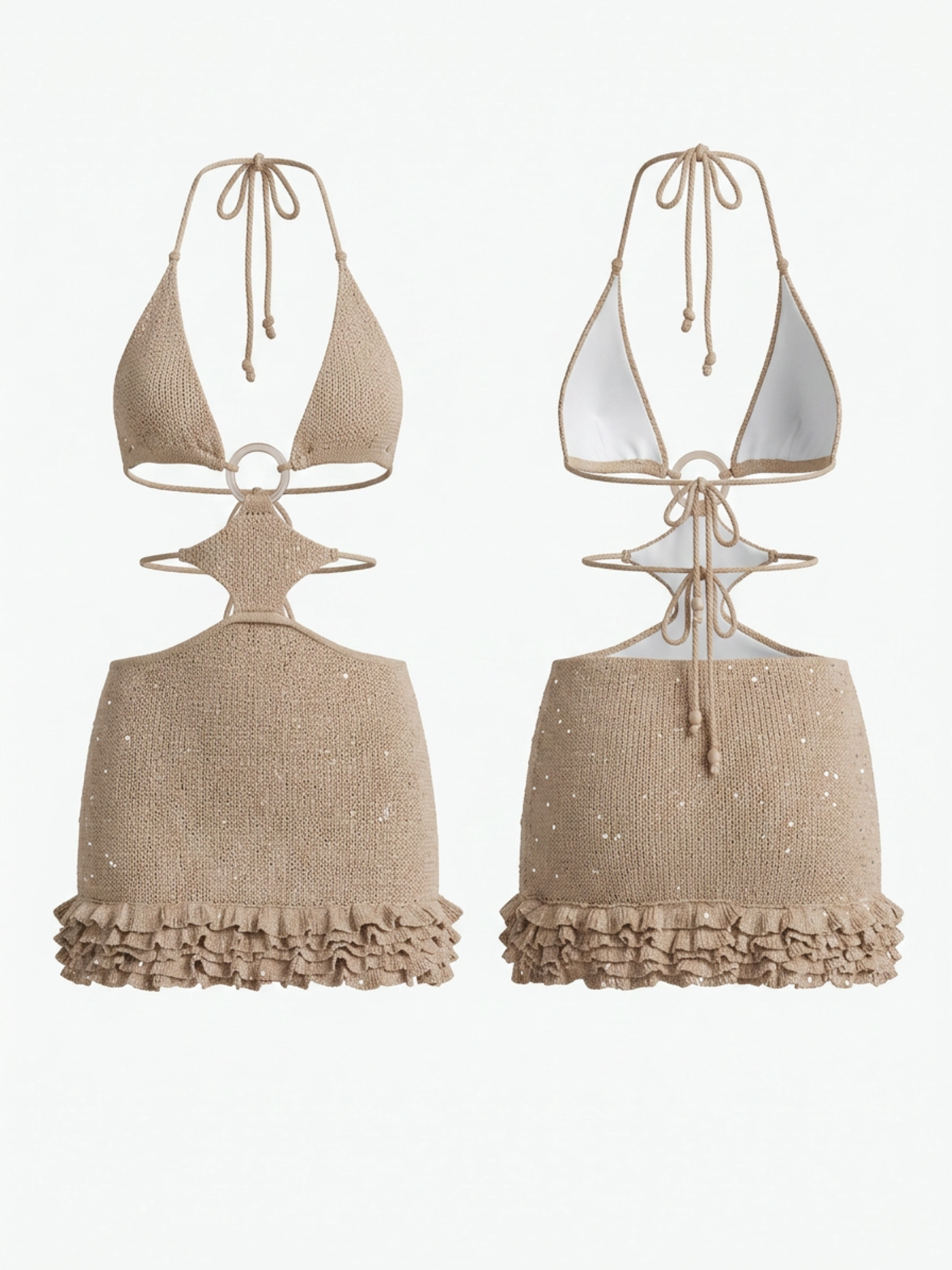 Ruffle Hem Cutout Party Mini Dress