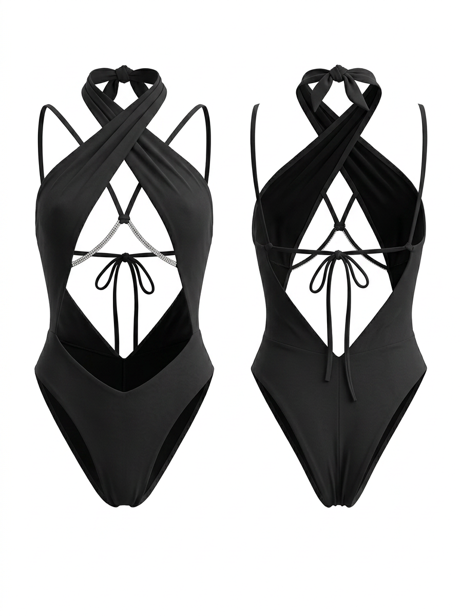 Sexy Cutout Backless Beach One Piece