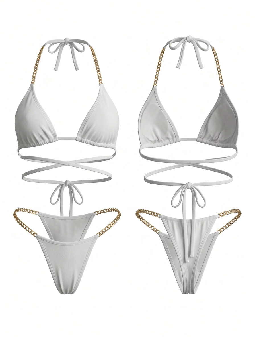 Cross Metal Chain Bikini Sets