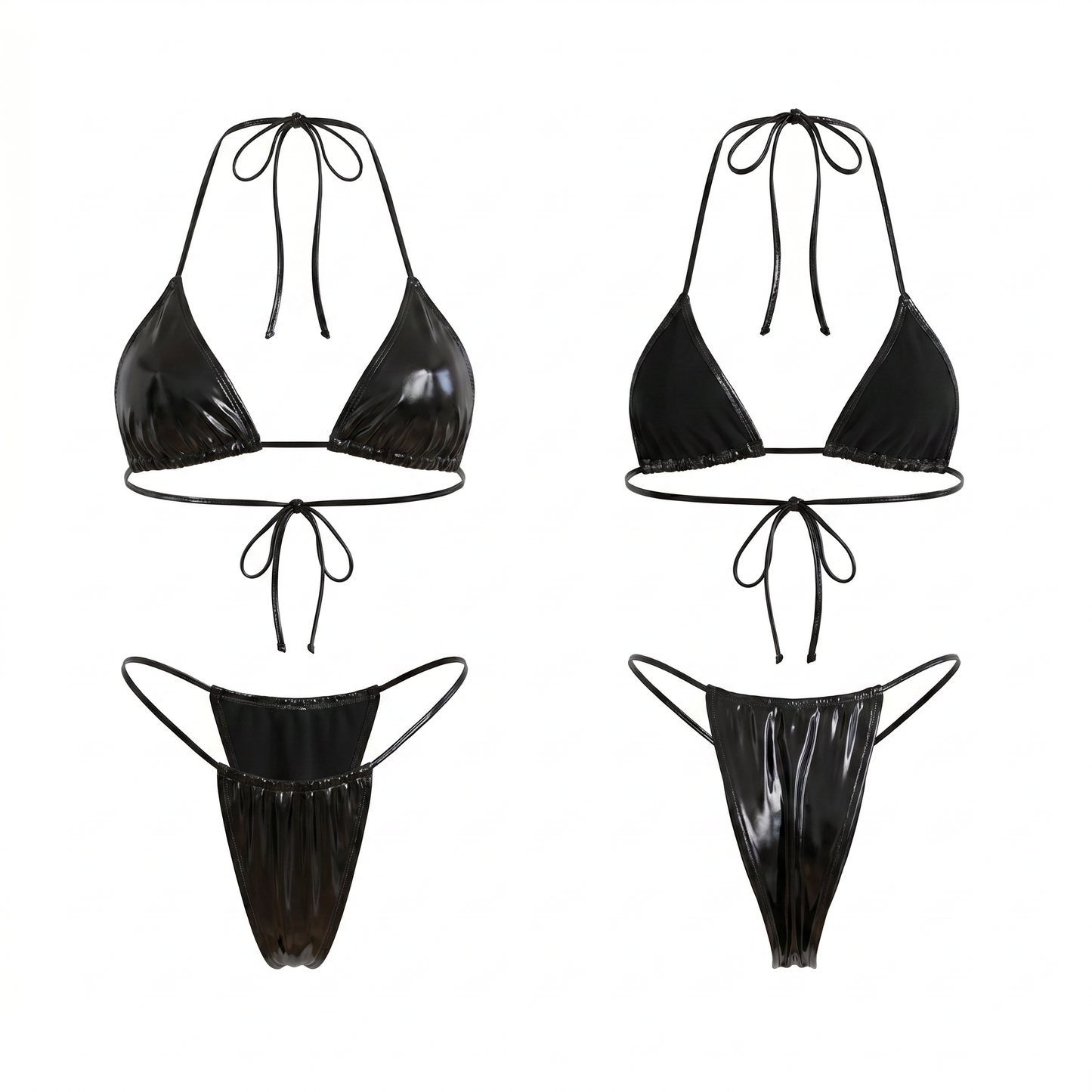 Glossy PU Bikini Set
