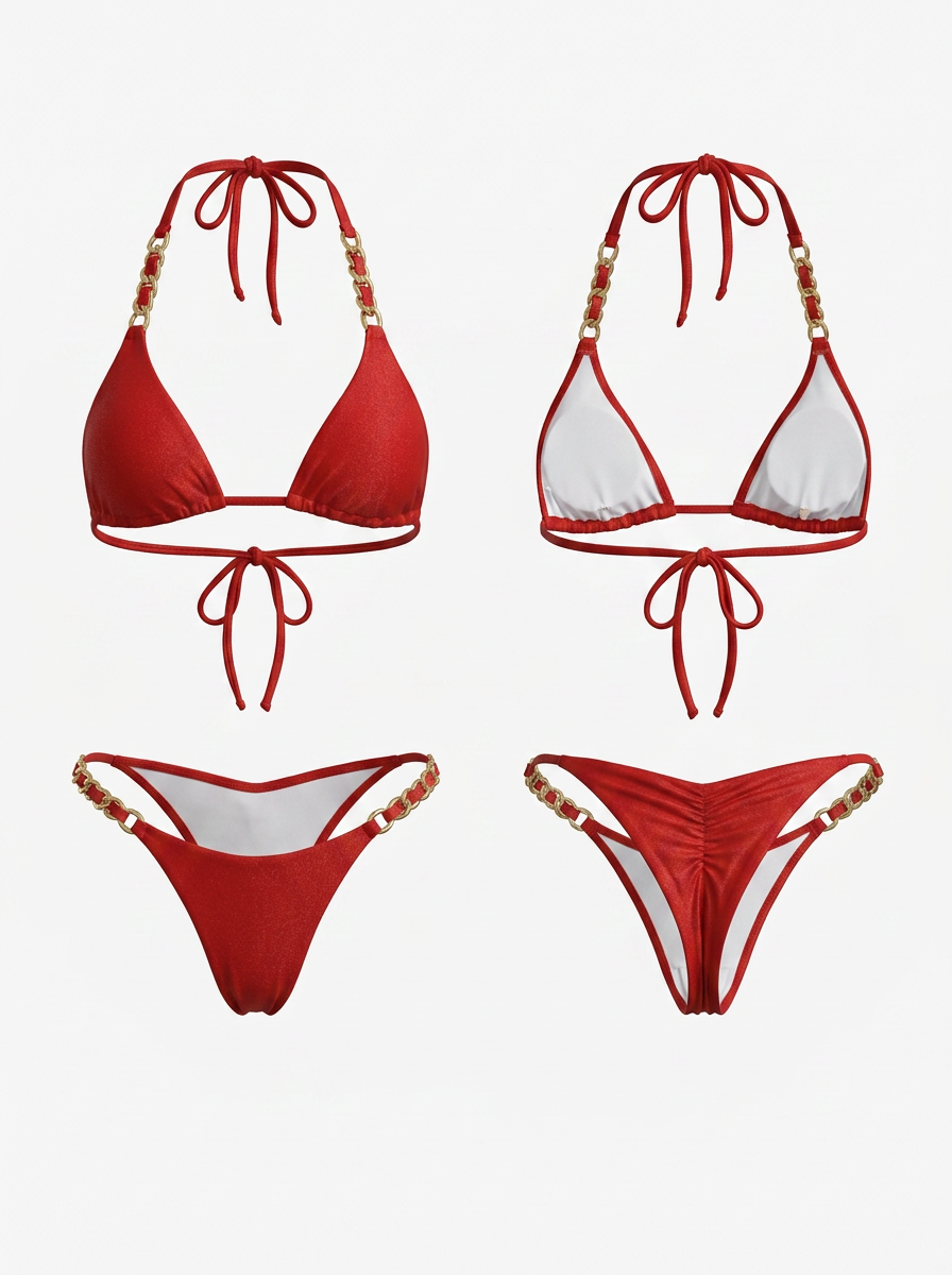 Metal Chain Beach Bikini Set