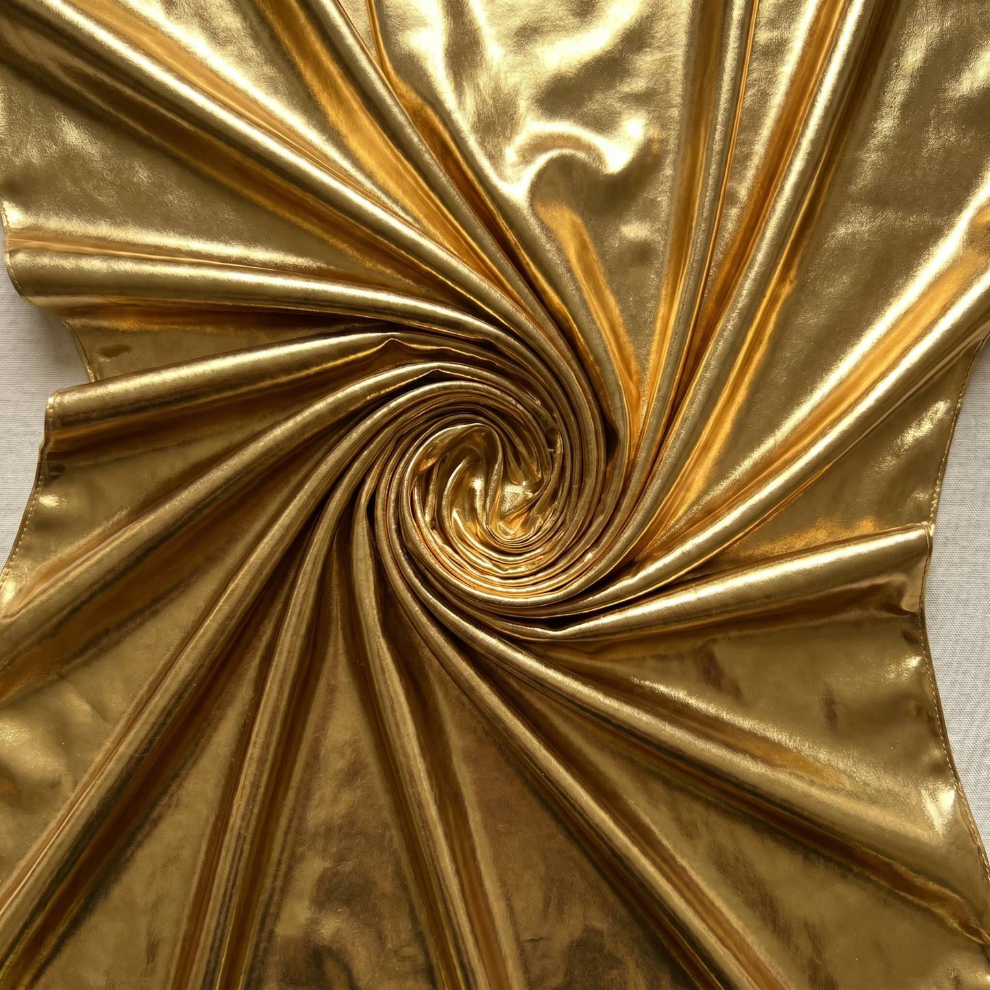 Metallic Gold Shiny U-Neck One-Piece