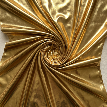 Metallic Gold Shiny U-Neck One-Piece