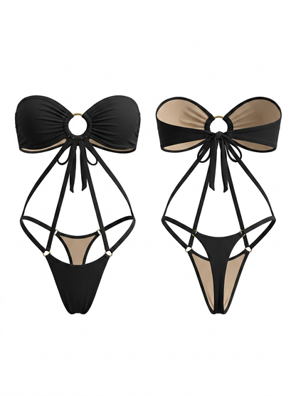 Sexy Cutout Open Back Tie One-Piece