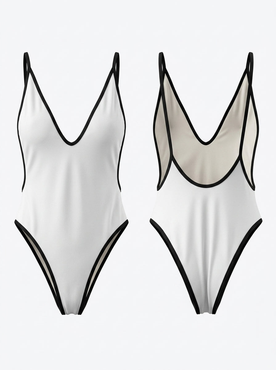 Contrast Color Stripes One Piece