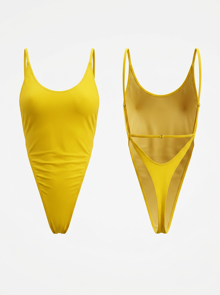 Solid Color  Lace-up One-Piece