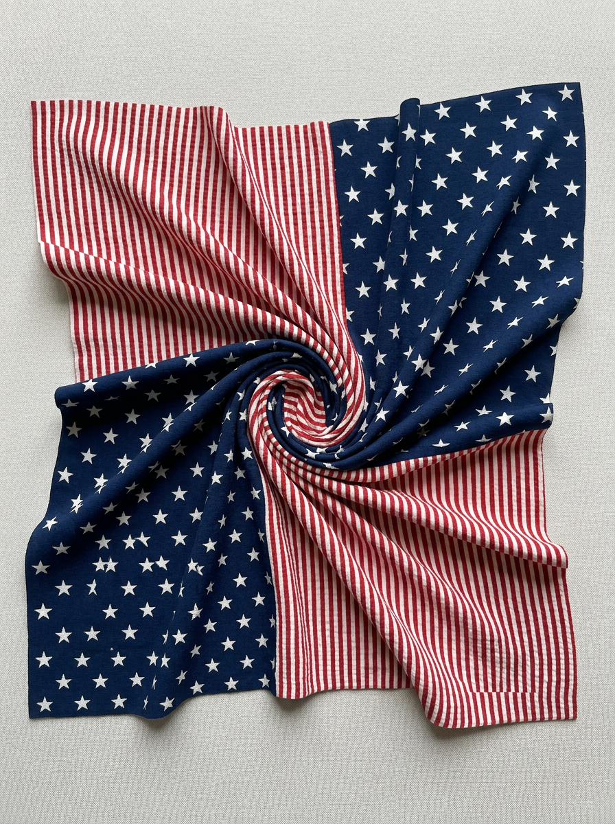 American Flag Textured Bandeau Bikini Set