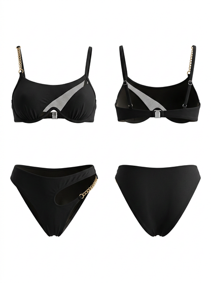 Mesh Metal Chain Beach Bikini Set