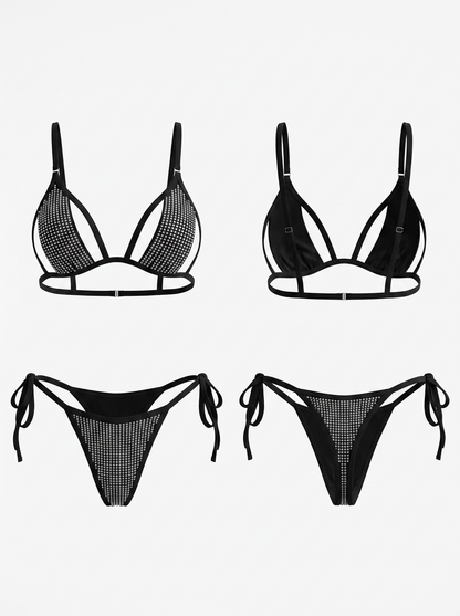 Sexy Glossy Cutout Bikini Set
