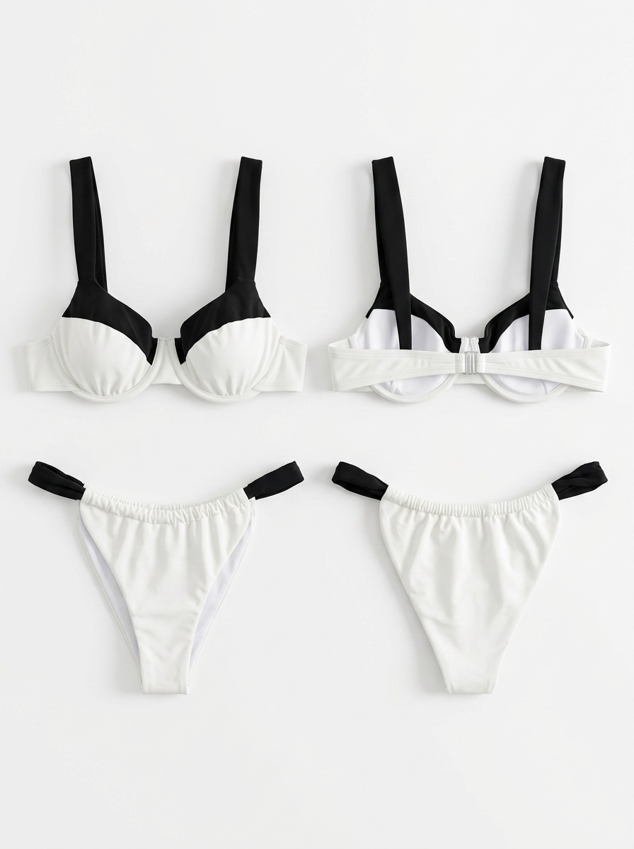 Sexy Contrast Color Bikini Set