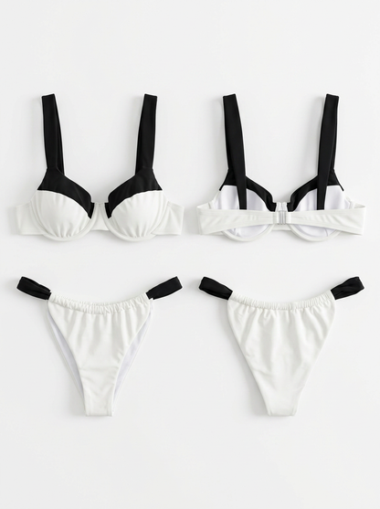 Sexy Contrast Color Bikini Set