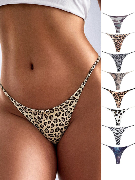 Leopard Print T-back Thong