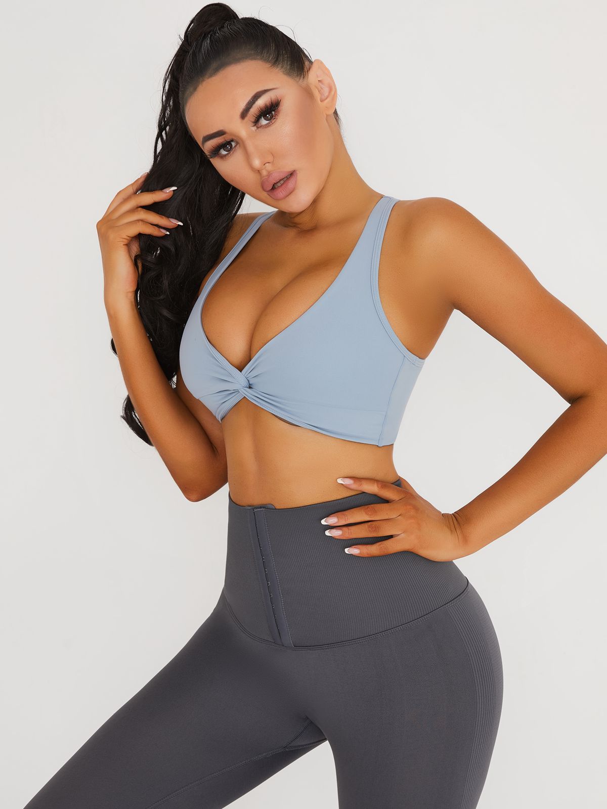 V-neck Beauty Back Sports Sports Bras Black Bra